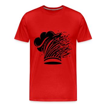 Chef's Hat Silhouette Cooking Chef - Men's Premium Organic T-Shirt - red - Front - Damien (186cm)
