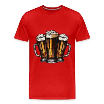 Beer Booze Drinking - Men's Premium Organic T-Shirt - red - Front - Damien (186cm)