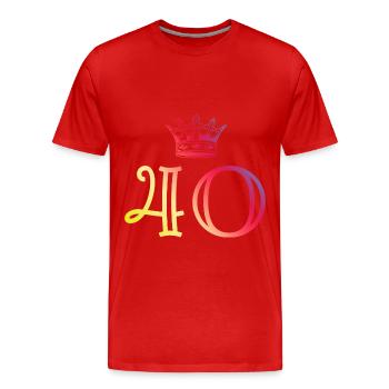 40 Couronne de numéros - T-shirt bio Premium Homme - rouge - Devant - Damien (186cm)
