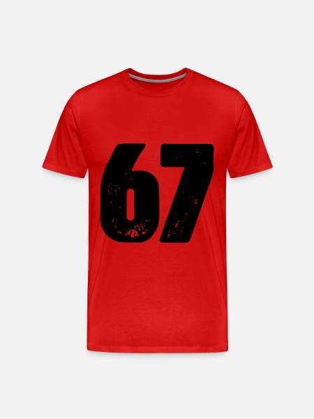 Maillot numéro 67 - T-shirt bio Premium Homme - rouge