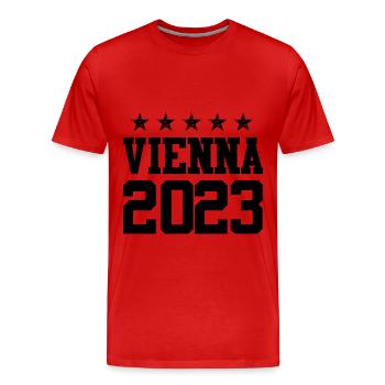 Vienne 2023 Vienne - T-shirt bio Premium Homme - rouge - Devant - Damien (186cm)