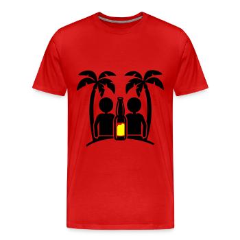 Island Beach Party Drinking - Men's Premium Organic T-Shirt - red - Front - Damien (186cm)