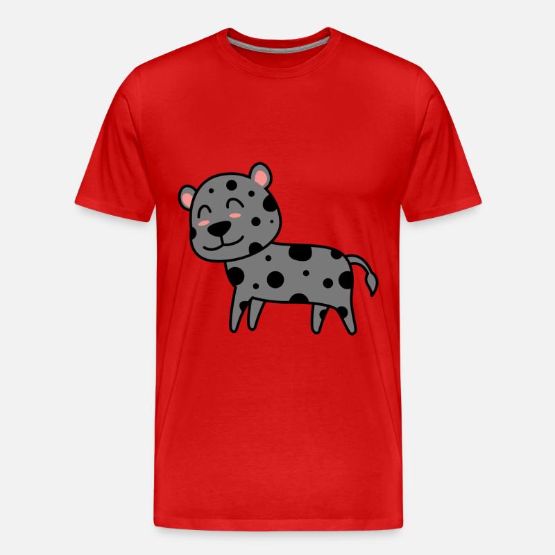 Leopard Comic Tier - Männer Premium Bio T-Shirt - Rot