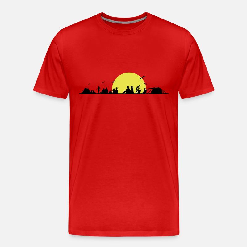 Freizeit - Zelten - Männer Premium Bio T-Shirt - Rot