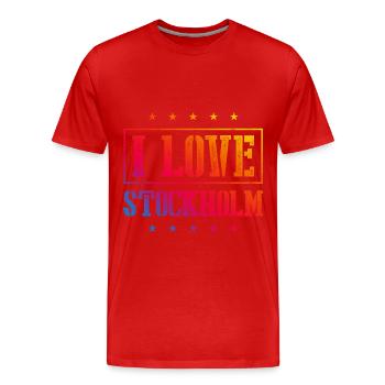 I Love Stockholm - Männer Premium Bio T-Shirt - Rot - Vorne - Damien (186cm)