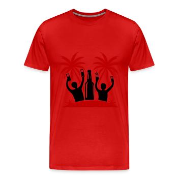 Île, Fête, Célébration, Bière - T-shirt bio Premium Homme - rouge - Devant - Damien (186cm)