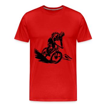 Vélo de montagne sport vététiste - T-shirt bio Premium Homme - rouge - Devant - Damien (186cm)