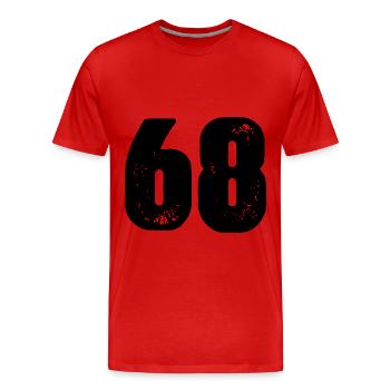 Maillot à 68 numéros - T-shirt bio Premium Homme - rouge - Devant - Damien (186cm)