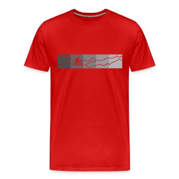 mountainbike rechtecke grau - Männer Premium Bio T-Shirt - Rot - Vorne - Damien (186cm)