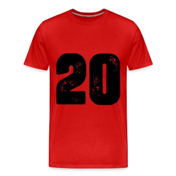 Maillot à 20 chiffres - T-shirt bio Premium Homme - rouge - Devant - Damien (186cm)