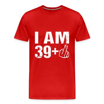 Je sur le 39+ 40ème anniversaire Humour 40 ans - T-shirt bio Premium Homme - rouge - Devant - Damien (186cm)