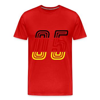 5 Symbole numérique Allemagne - T-shirt bio Premium Homme - rouge - Devant - Damien (186cm)