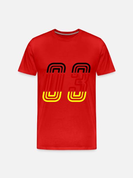 3 Number symbol Germany - Men's Premium Organic T-Shirt - red