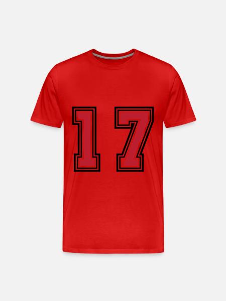 17 Symbole numérique - T-shirt bio Premium Homme - rouge