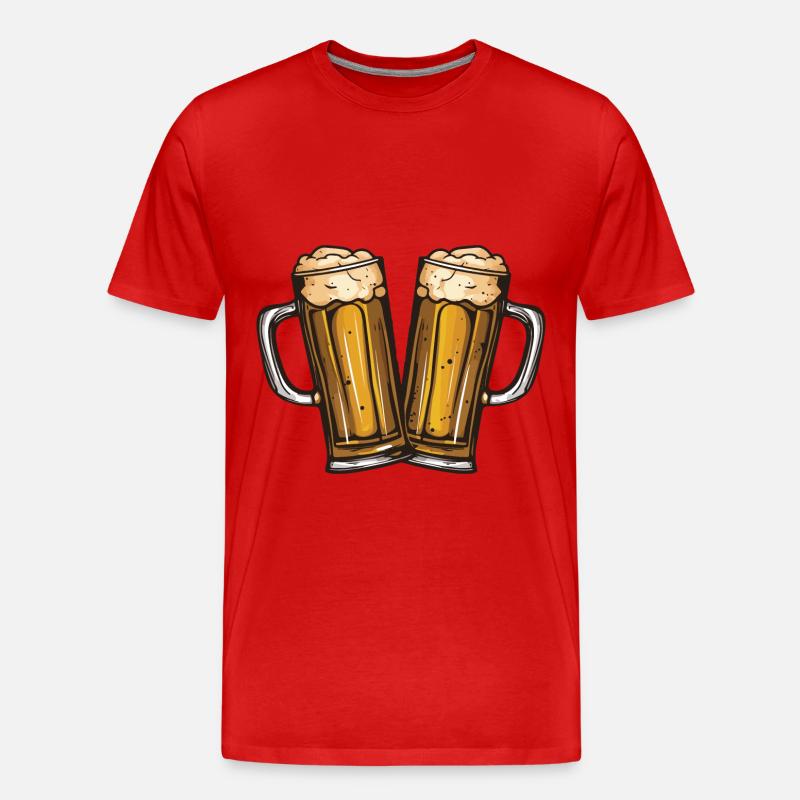 Bier Glas Prost Drinking - Männer Premium Bio T-Shirt - Rot