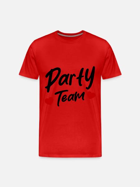 Party Team - Men's Premium Organic T-Shirt - red