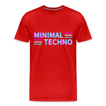 Minimal Techno Rave Festival Electro Music Raver - Men's Premium Organic T-Shirt - red - Front - Damien (186cm)