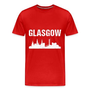 Glasgow Skyline - Männer Premium Bio T-Shirt - Rot - Vorne - Damien (186cm)