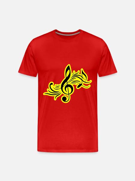 Musical Notes Symbol Music - Men's Premium Organic T-Shirt - red
