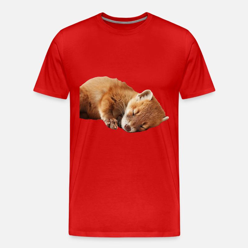 Hermelin - Männer Premium Bio T-Shirt - Rot