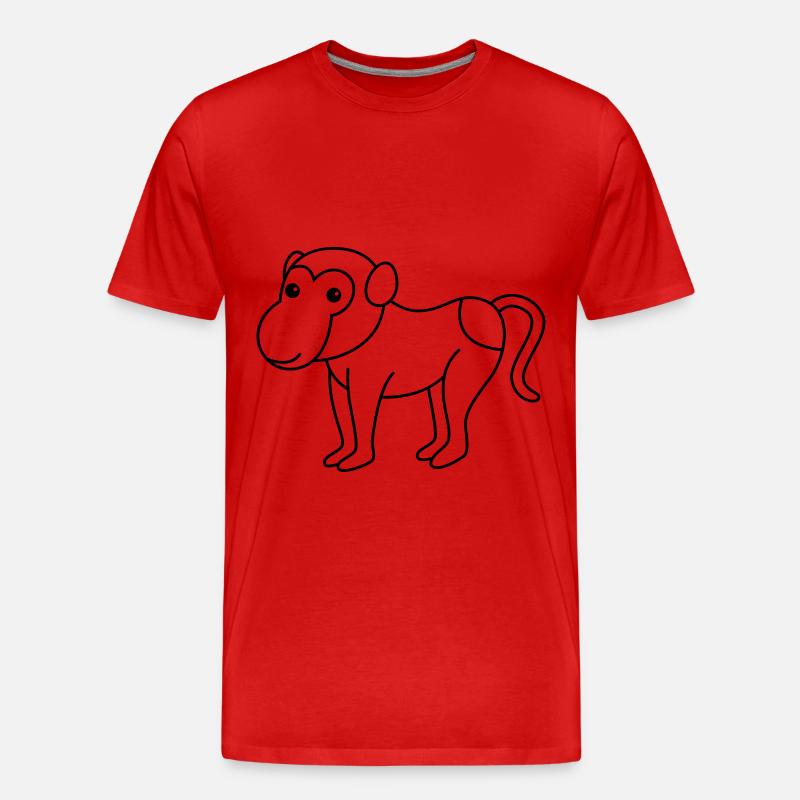 Monkey affe comic - Männer Premium Bio T-Shirt - Rot