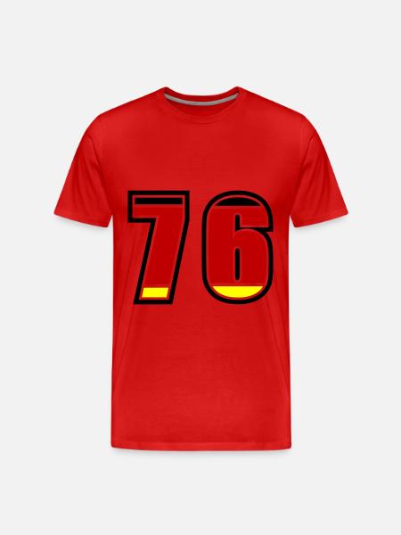 76 Number Germany Jersey - Men's Premium Organic T-Shirt - red