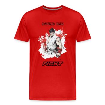 Le combattant - T-shirt bio Premium Homme - rouge - Devant - Damien (186cm)