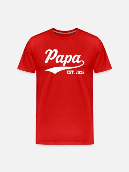 Papa Est. 2025 - Men's Premium Organic T-Shirt - red
