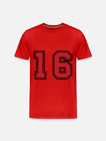 16 Symbole numérique - T-shirt bio Premium Homme - rouge