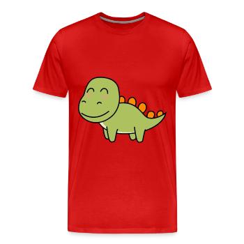 Dinosaurier stegosaurus Comic - Männer Premium Bio T-Shirt - Rot - Vorne - Damien (186cm)
