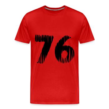 76 Zahl Trikot - Männer Premium Bio T-Shirt - Rot - Vorne - Damien (186cm)