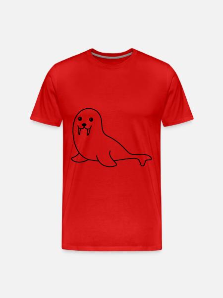 Robbe Tier Comic - Men's Premium Organic T-Shirt - red