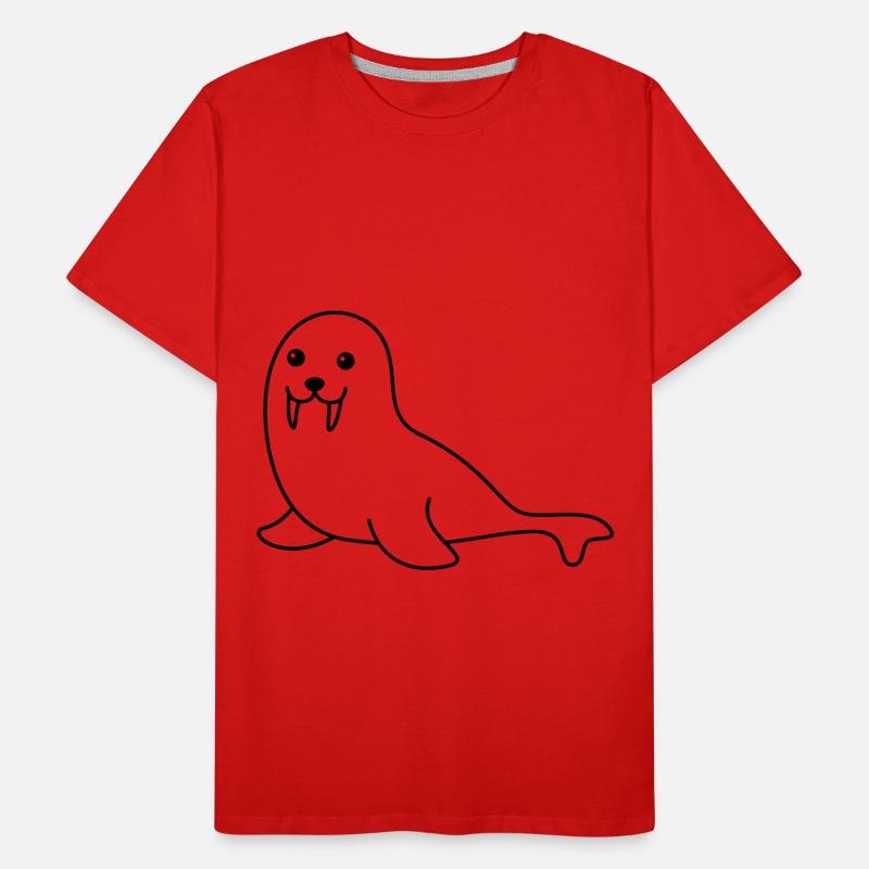 Robbe Tier Comic Männer Premium Bio T-Shirt