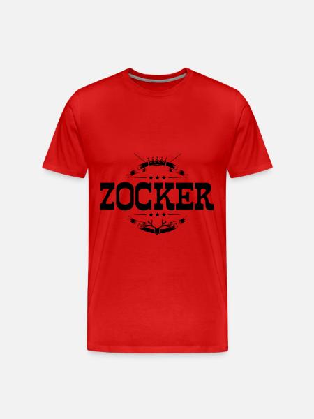 Zocker Gamer - Männer Premium Bio T-Shirt - Rot