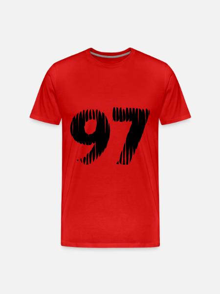 Maillot numéro 97 - T-shirt bio Premium Homme - rouge