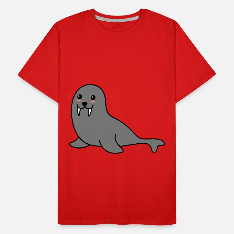 Robbe Tier Comic Männer Premium Bio T-Shirt