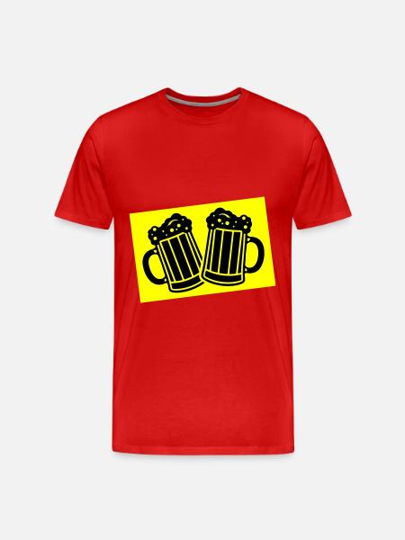 Drinking beer symbol - Men's Premium Organic T-Shirt - red