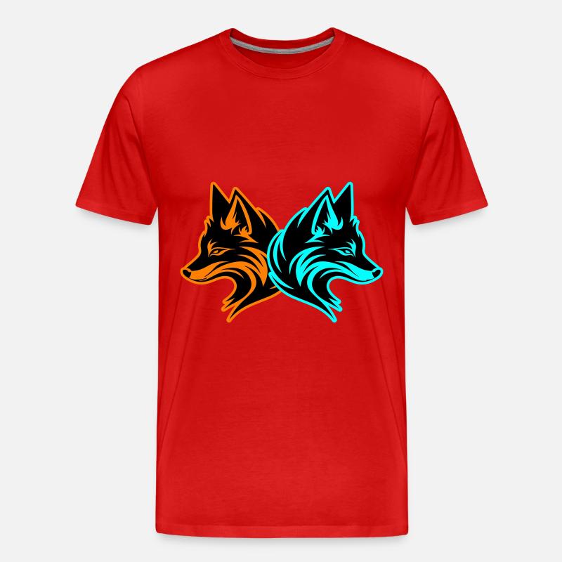 Fuchs Tier - Männer Premium Bio T-Shirt - Rot