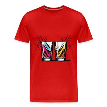 Tequila Glas - Männer Premium Bio T-Shirt - Rot - Vorne - Damien (186cm)