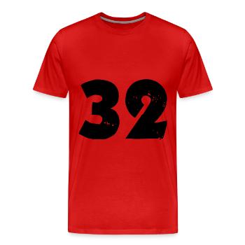 32 Nombre - T-shirt bio Premium Homme - rouge - Devant - Damien (186cm)