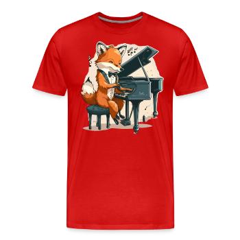 Musikalischer Fuchs - Männer Premium Bio T-Shirt - Rot - Vorne - Damien (186cm)