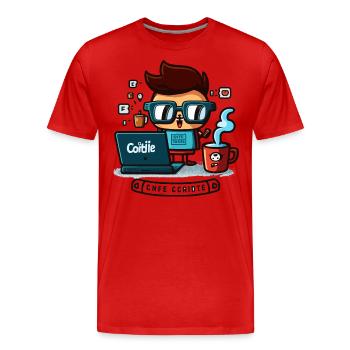 Befeuern Sie Ihr Programmieren mit Koffein! - Männer Premium Bio T-Shirt - Rot - Vorne - Damien (186cm)
