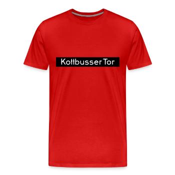 Kottbusser Tor KREUZBERG - Männer Premium Bio T-Shirt - Rot - Vorne - Damien (186cm)