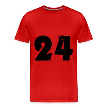 24 Nombre - T-shirt bio Premium Homme - rouge - Devant - Damien (186cm)