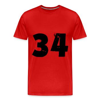 34 Nombre - T-shirt bio Premium Homme - rouge - Devant - Damien (186cm)
