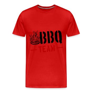 Grillades Barbecue Barbecue Équipe - T-shirt bio Premium Homme - rouge - Devant - Damien (186cm)