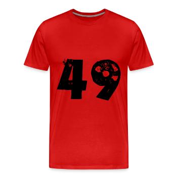 Nombre 49 - T-shirt bio Premium Homme - rouge - Devant - Damien (186cm)