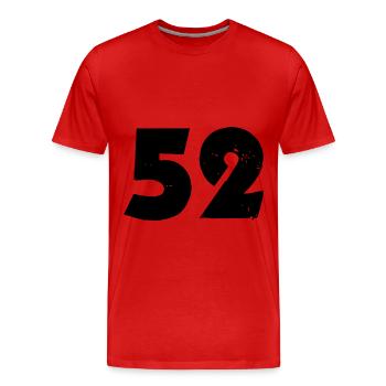 52 Nombre - T-shirt bio Premium Homme - rouge - Devant - Damien (186cm)