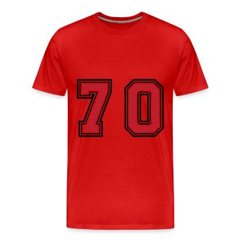 70 Number Symbol - Men's Premium Organic T-Shirt - red - Front - Damien (186cm)