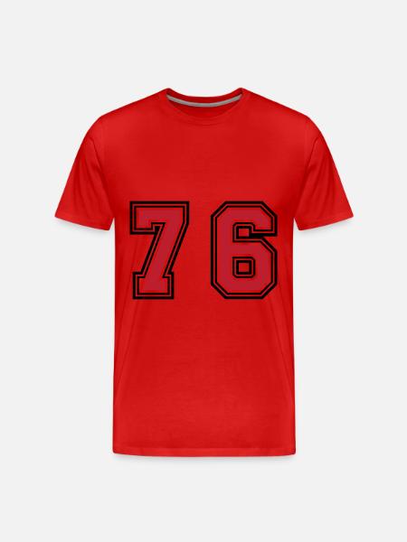 76 Number Symbol - Men's Premium Organic T-Shirt - red
